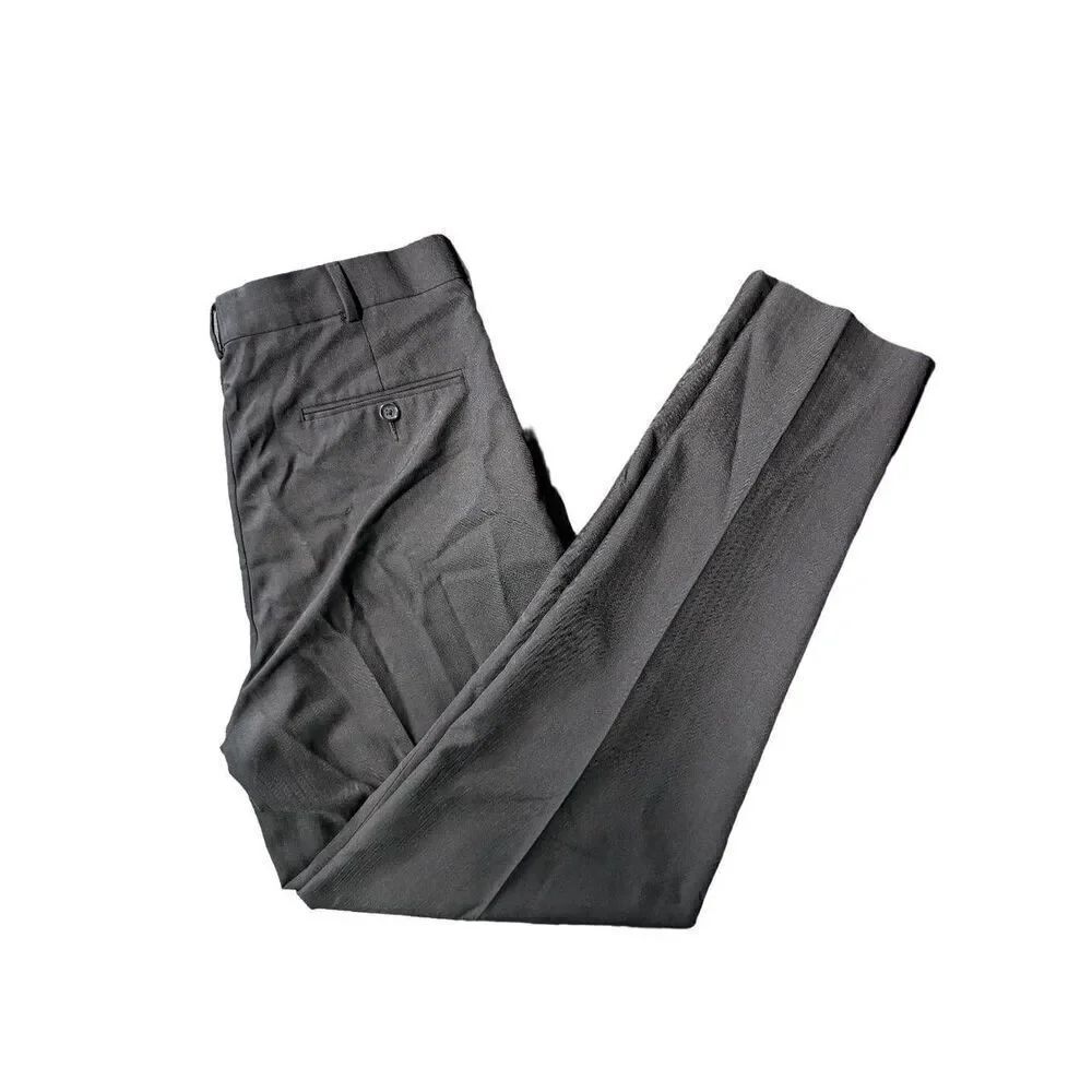 Stafford Essentials Mens Gray Classic Fit Straight Leg Dress Pants Size 32X32